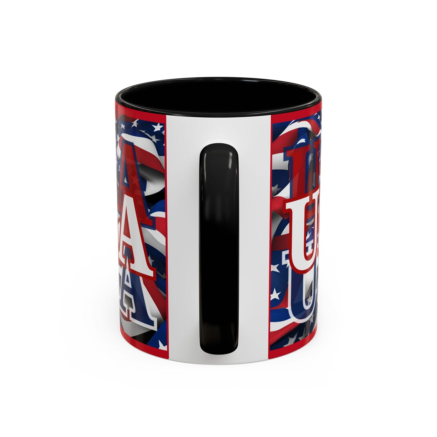USA White font Center Patriot Red Accent Mug by theGreenDragonTavern.shop