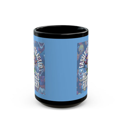 Easily Distracted by Heinous Fuckery Little Jinx Light Blue Mug by theGreenDragonTavern.shop