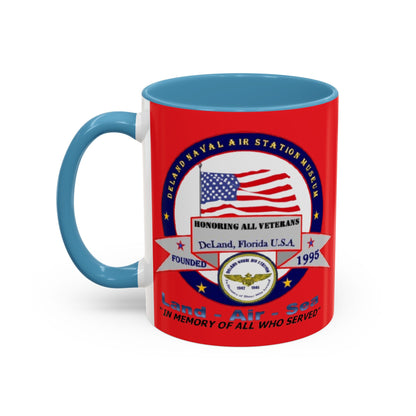 DNASM 2-sided, Founding & Student Art Red Accent Mug by theGreenDragonTavern.shop
