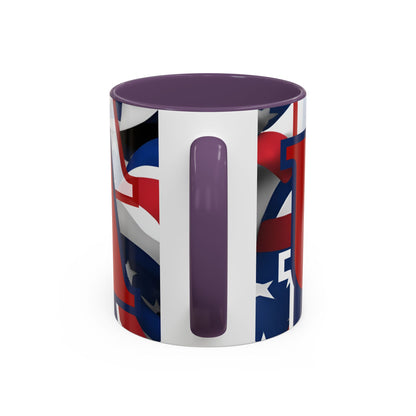 USA! USA! USA Red font Patriot Black Accent Mug by theGreenDragonTavern.shop