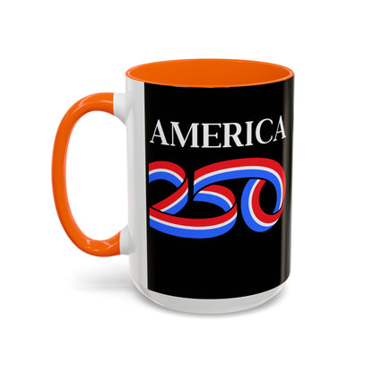 America 250 Black Accent Mug by theGreenDragonTavern.shop