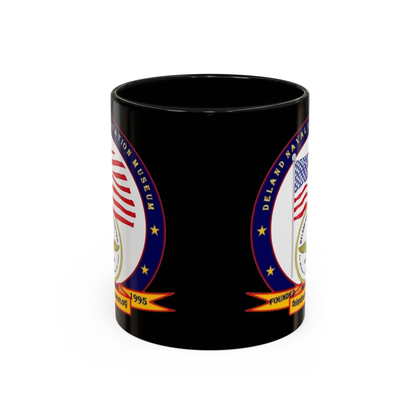 DeLand Naval Air Station Museum Black Accent Mug by theGreenDragonTavern.shop