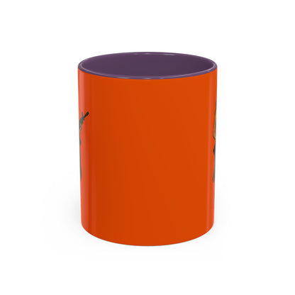 Hula Girl Packin' Heat Orange Accent Mug by theGreenDragonTavern.shop