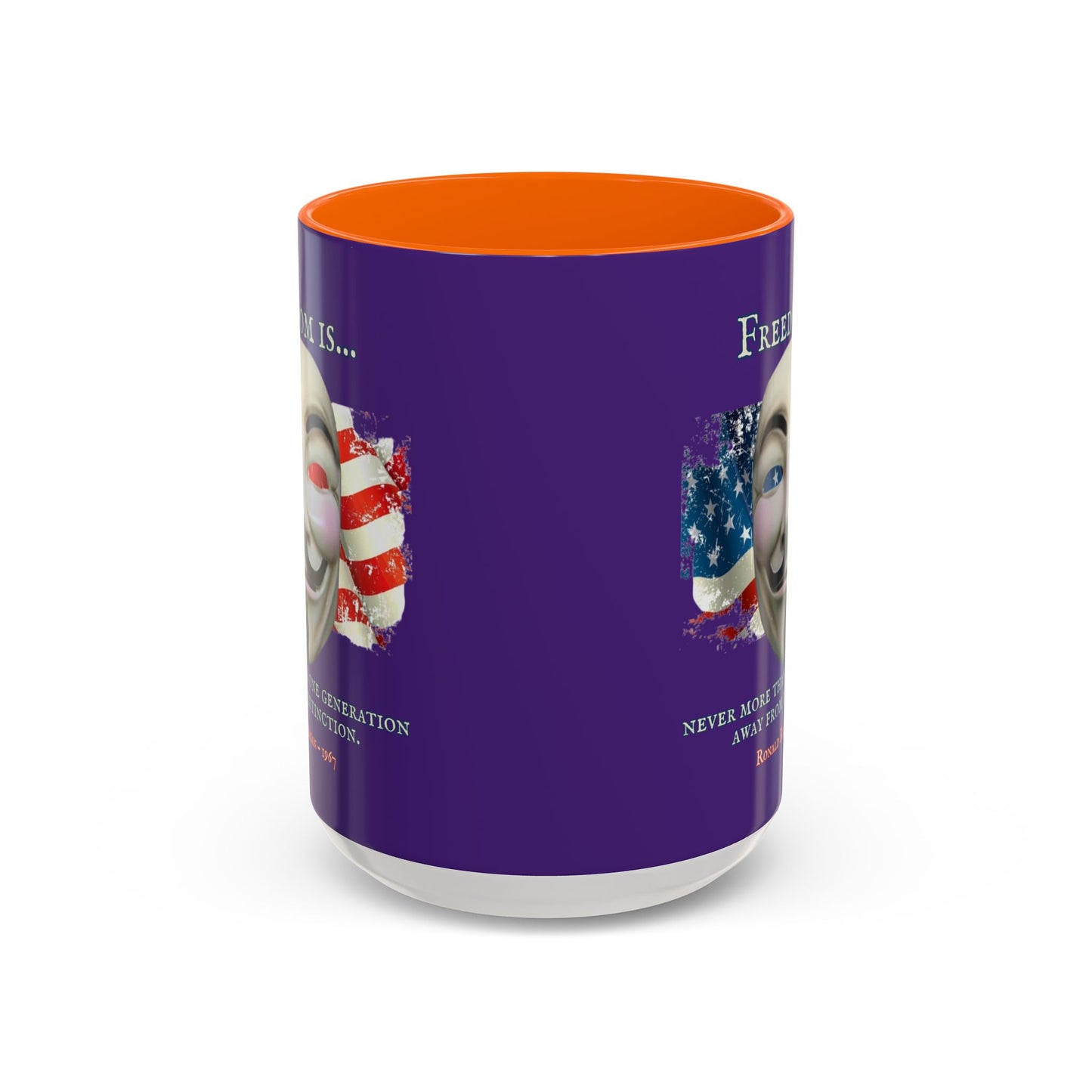 Ronald Reagan Freedom Vendetta Purple Accent Mug by theGreenDragonTavern.shop