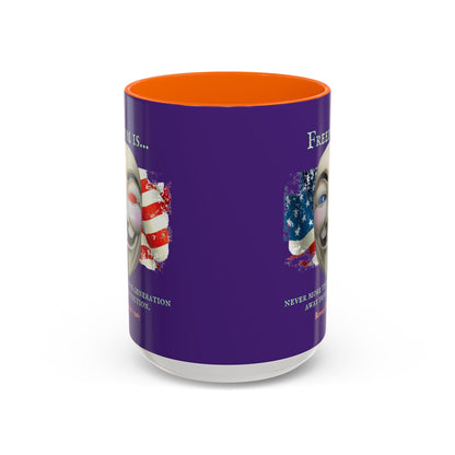 Ronald Reagan Freedom Vendetta Purple Accent Mug by theGreenDragonTavern.shop