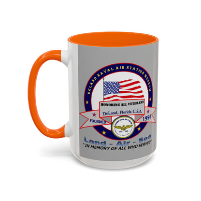 DNASM 2-sided, Founding & Student Art Light Grey Accent Mug by theGreenDragonTavern.shop