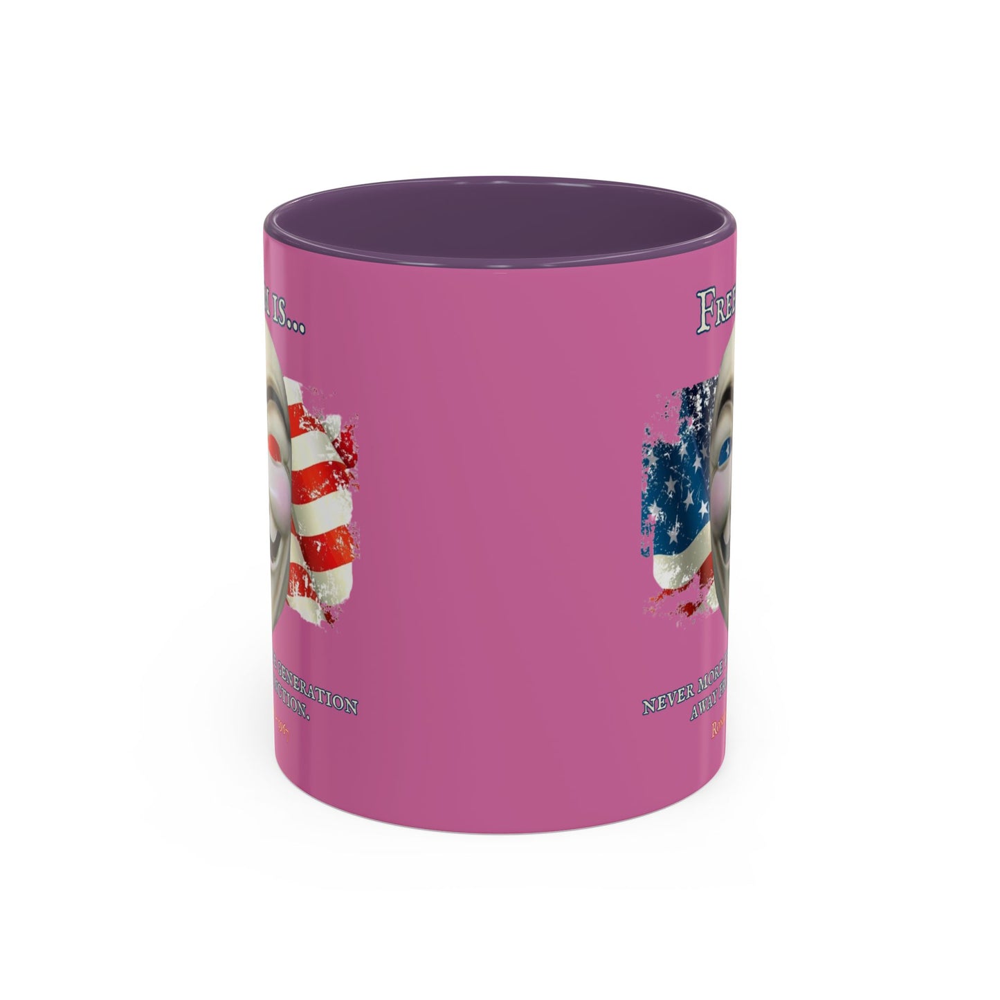 Ronald Reagan Freedom Vendetta Pink Accent Mug by theGreenDragonTavern.shop
