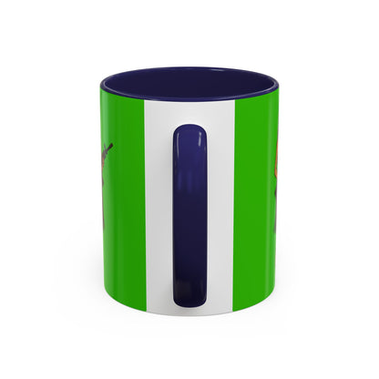 Hula Girl Packin' Heat Light Green Accent Mug by theGreenDragonTavern.shop