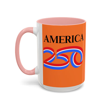 America 250 Orange Accent Mug by theGreenDragonTavern.shop