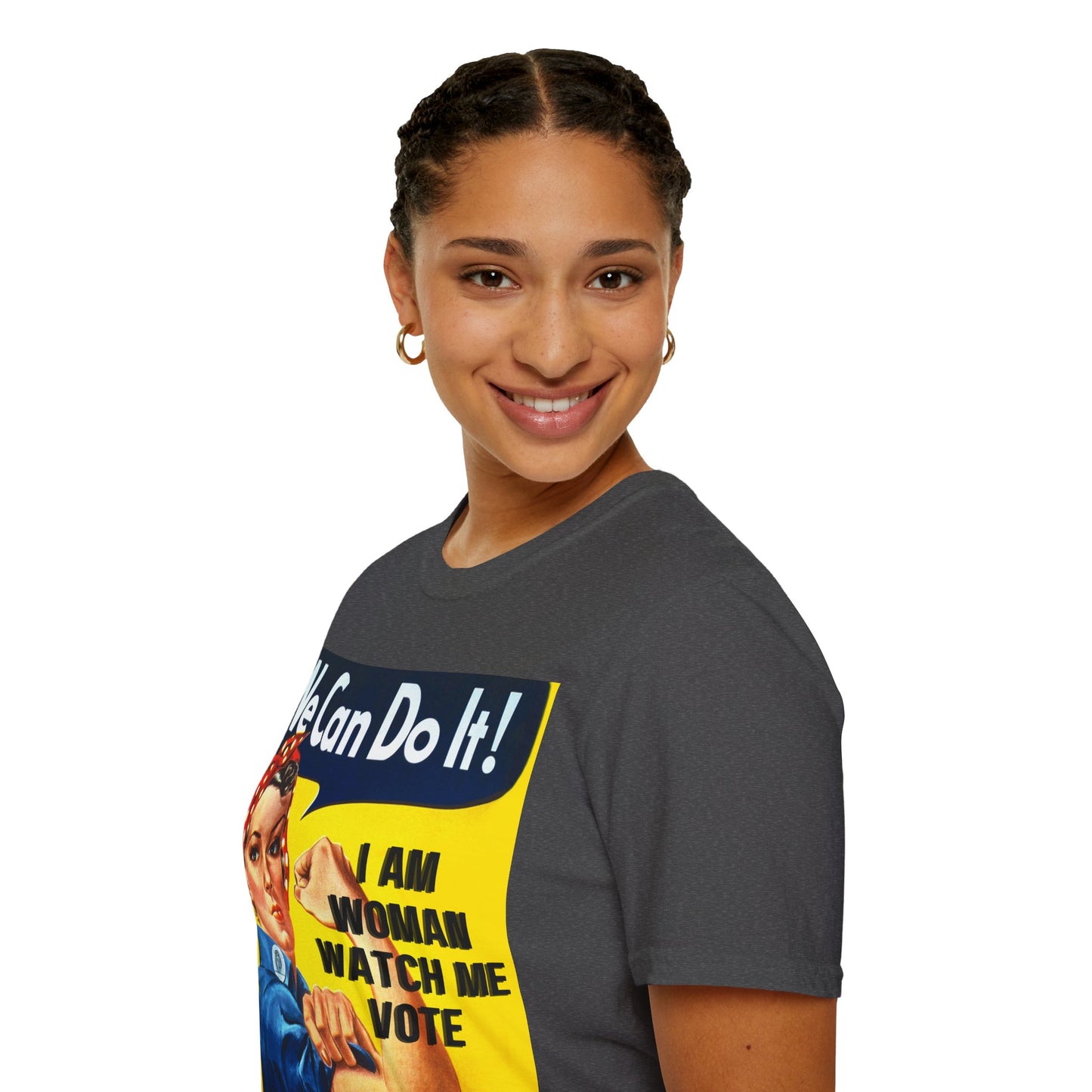 I Am Woman Watch Me Vote Rosie Dark colors Unisex T-Shirt by theGreenDragonTavern.shop