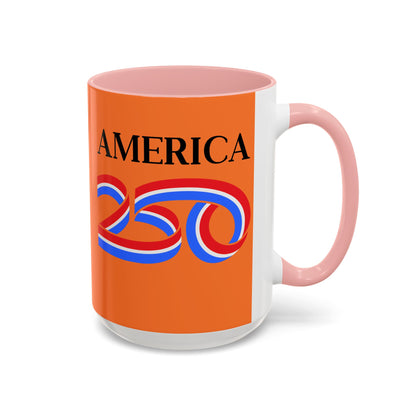 America 250 Orange Accent Mug by theGreenDragonTavern.shop