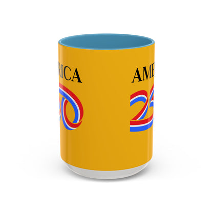 America 250 Yellow Accent Mug by theGreenDragonTavern.shop