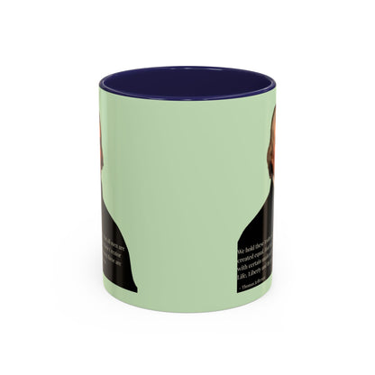 We hold these truths to be self-evident Light Green Accent Mug by theGreenDragonTavern.shop