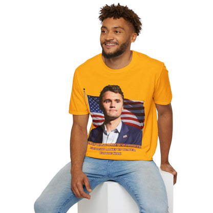 Charlie Kirk, Healthy Debate Light colors Unisex T-Shirt by theGreenDragonTavern.shop