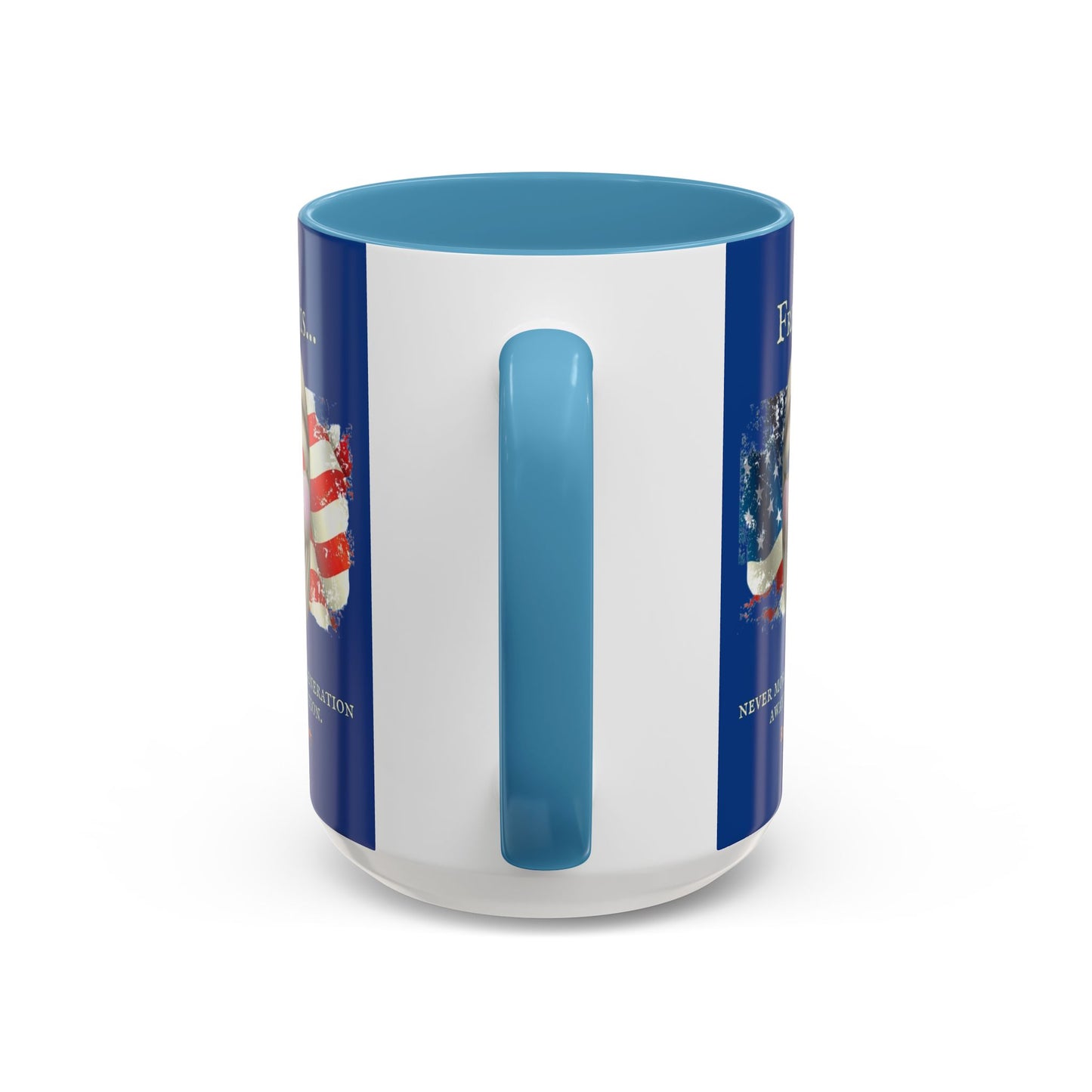 Ronald Reagan Freedom Vendetta Blue Accent Mug by theGreenDragonTavern.shop