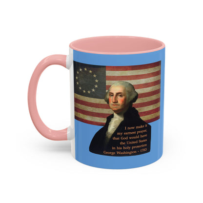 Washington's Earnest Prayer Light Blue Accent Mug by theGreenDragonTavern.shop