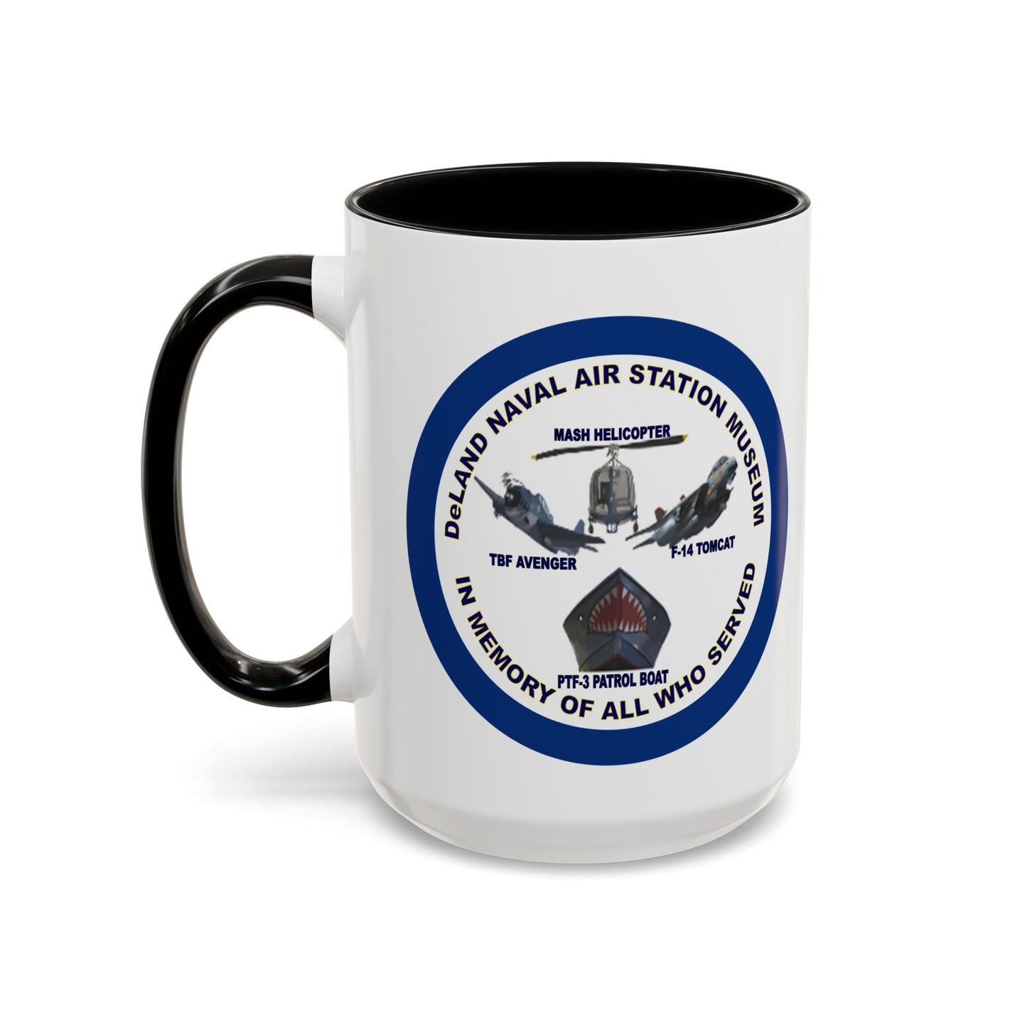 DNASM Student Art Navy Frame White Accent Mug by theGreenDragonTavern.shop