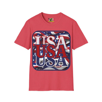 RED White and Blue USA Patriot Light colors Unisex T-Shirt by theGreenDragonTavern.shop