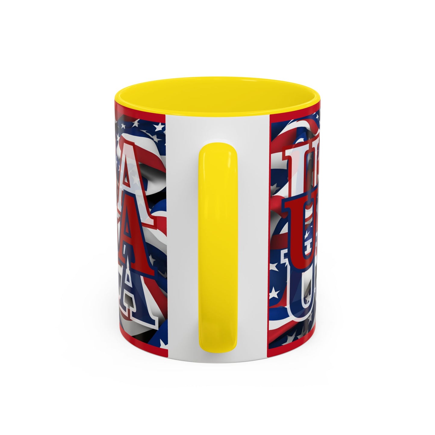 USA Red font Center Patriot Red Accent Mug by theGreenDragonTavern.shop