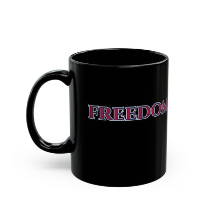 Freedom, Red font, Black Mug by theGreenDragonTavern.shop