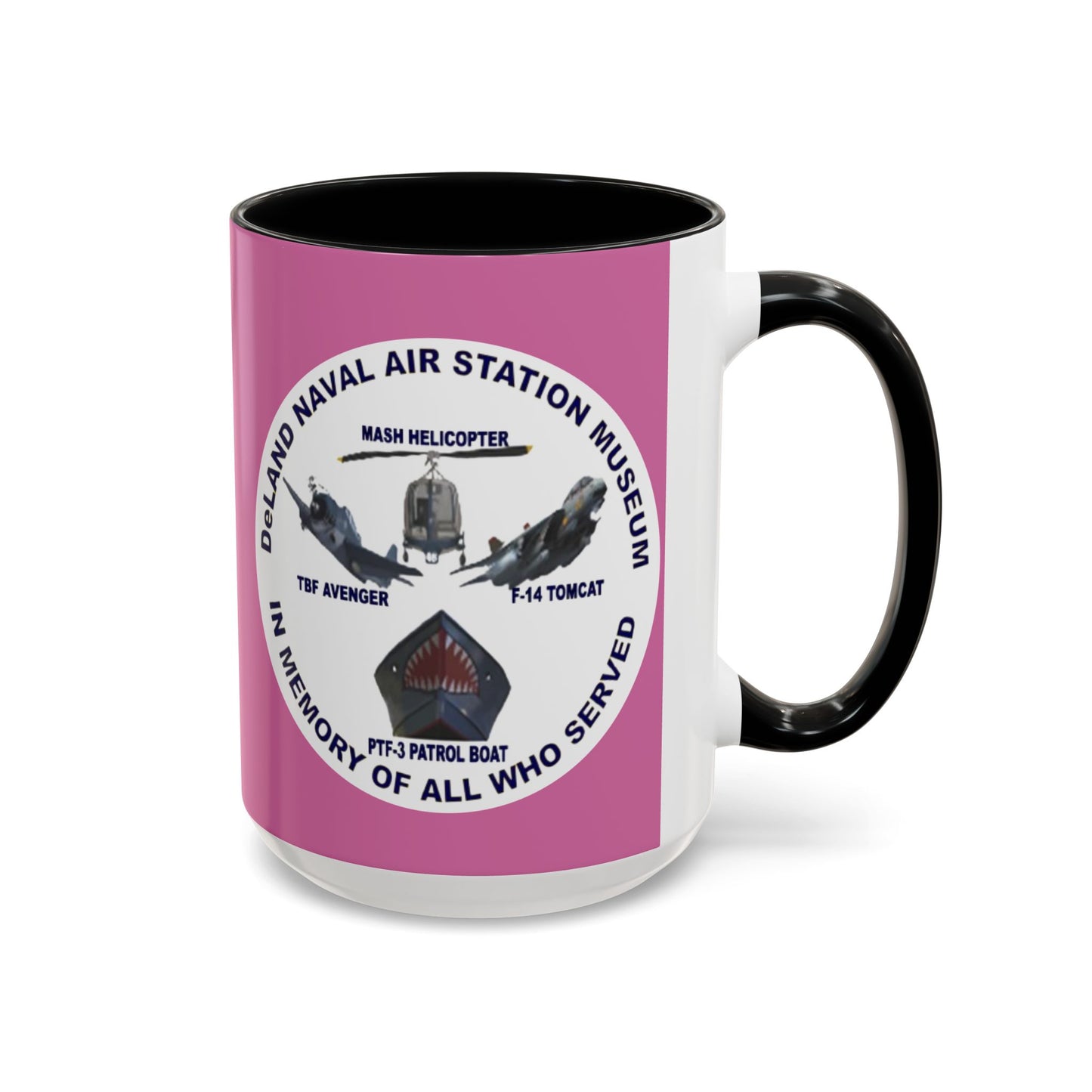 DNASM 2-sided, Founding & Student Art w/WhiteBG Pink Accent Mug by theGreenDragonTavern.shop