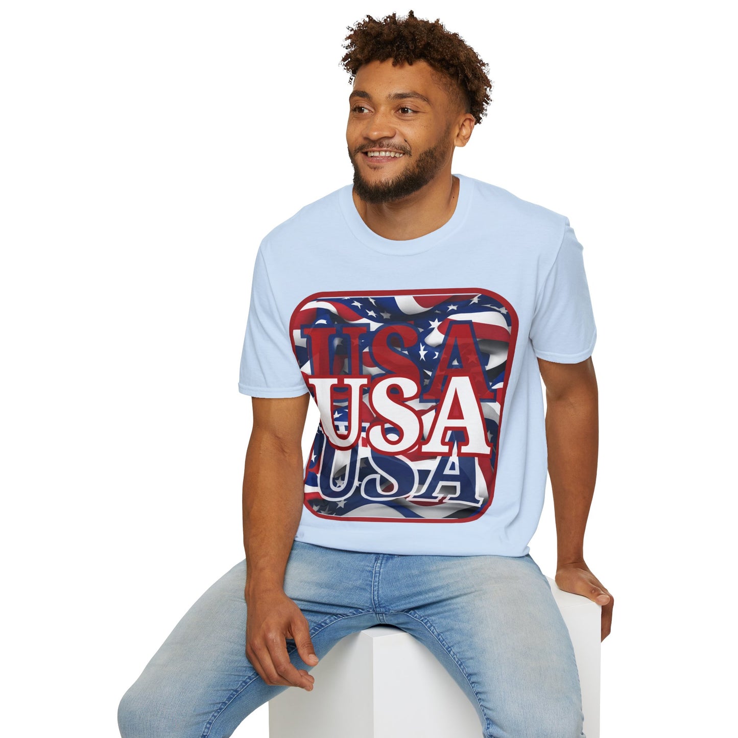 Red WHITE and Blue USA Patriot Light colors Unisex T-Shirt by theGreenDragonTavern.shop