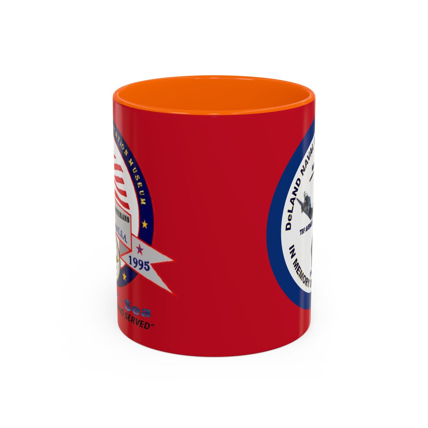 DNASM 2-sided, Founding & Student Art w/Navy Ring Red Accent Mug by theGreenDragonTavern.shop