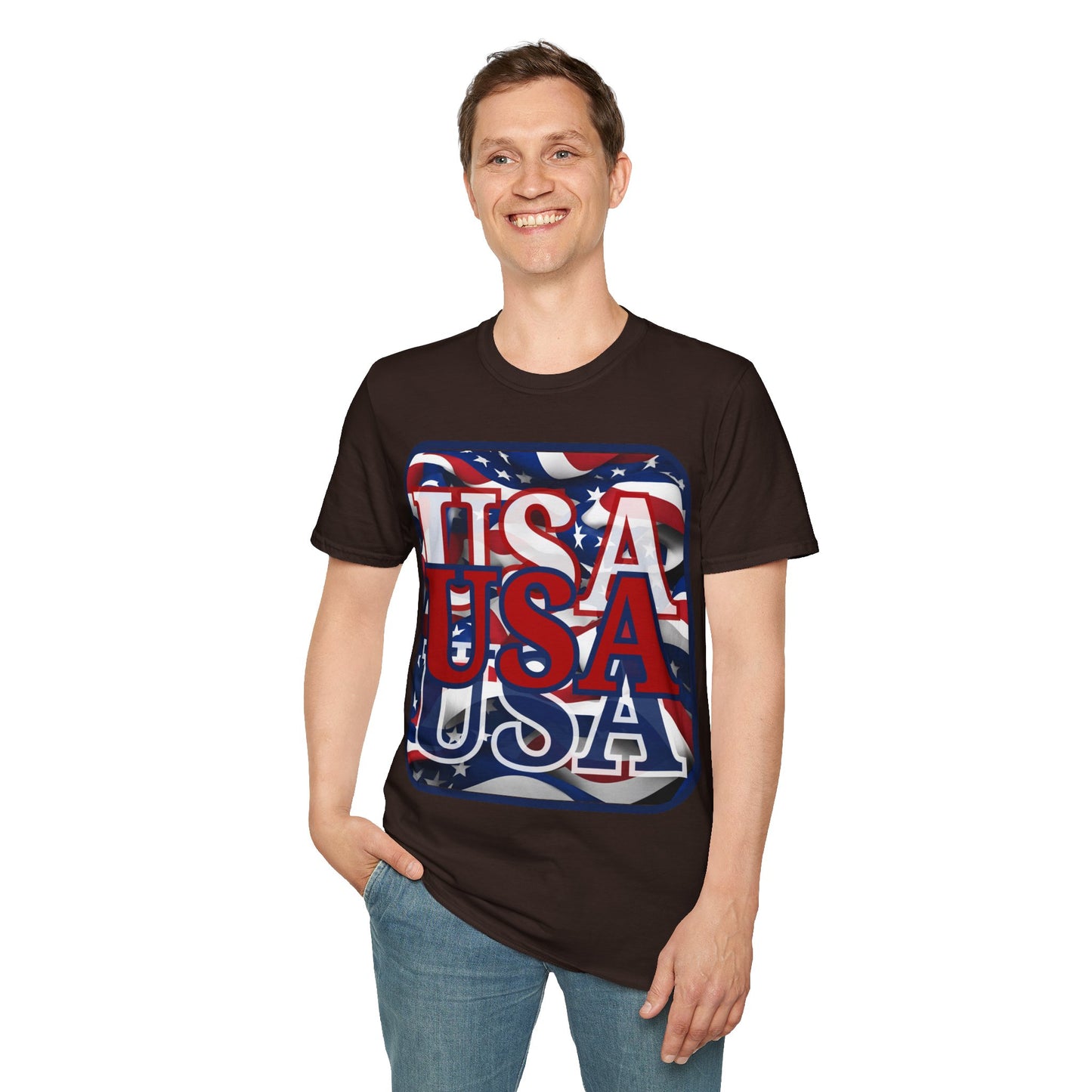 RED White and Blue USA Patriot DKcolors Unisex T-Shirt by theGreenDragonTavern.shop