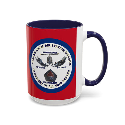 DNASM 2-sided, Founding & Student Art w/Navy Ring Red Accent Mug by theGreenDragonTavern.shop