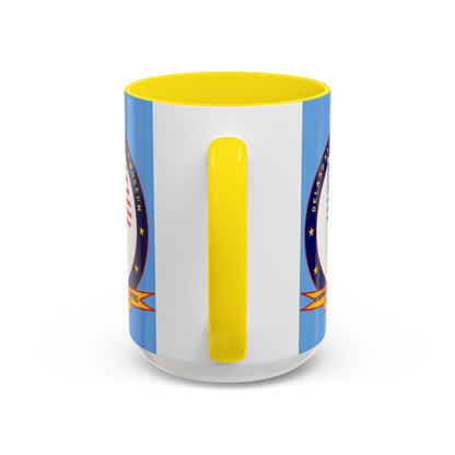 DeLand Naval Air Station Museum Light Blue Accent Mug by theGreenDragonTavern.shop