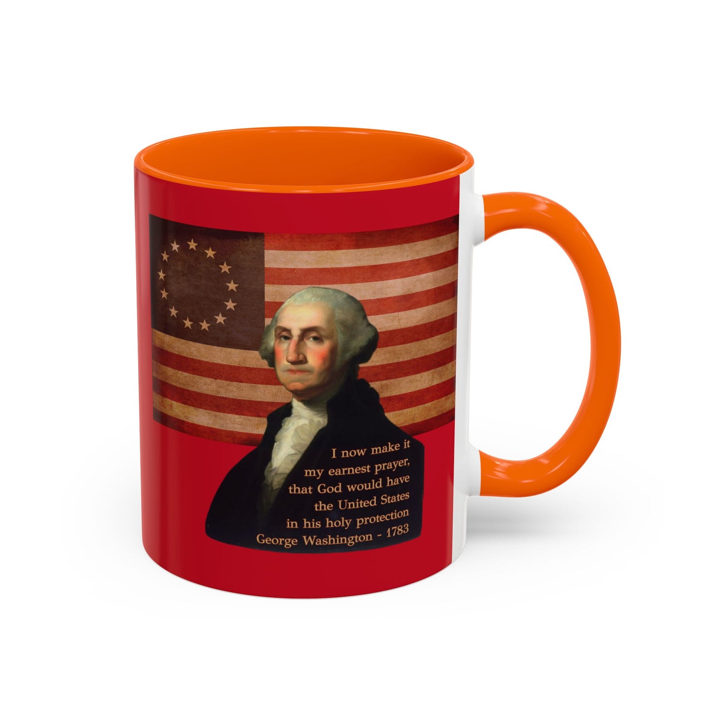 Washington's Earnest Prayer Red Accent Mug by theGreenDragonTavern.shop