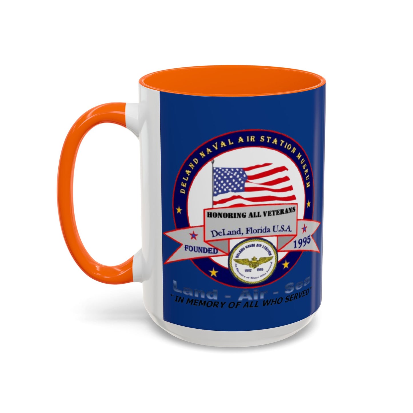 DNASM 2-sided, Founding & Student Art w/WhiteBG Dark Blue Accent Mug by theGreenDragonTavern.shop