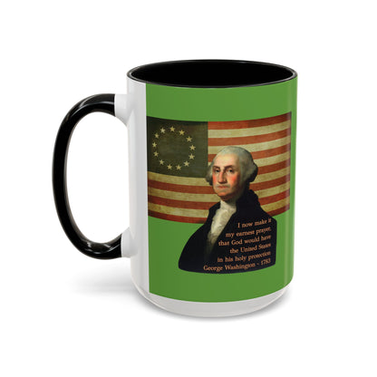Washington's Earnest Prayer Green Accent Mug by theGreenDragonTavern.shop