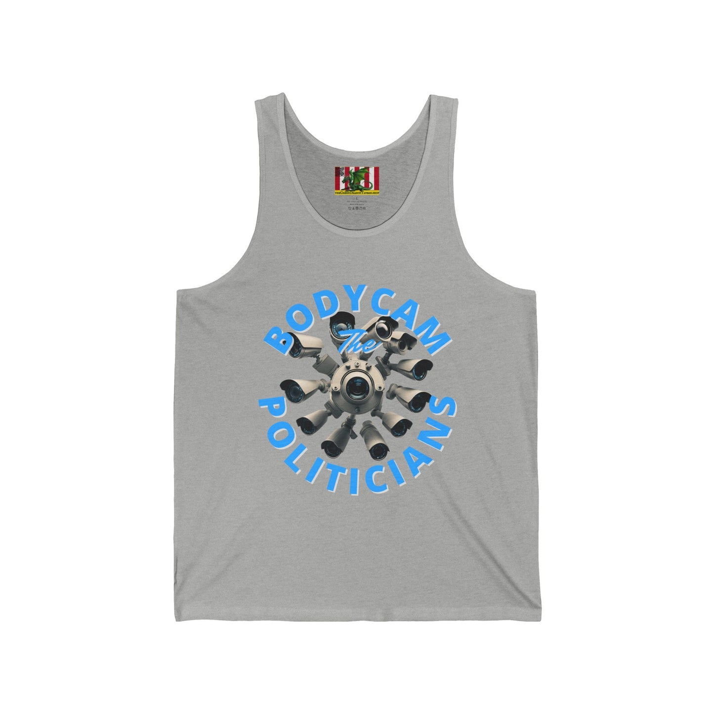 Bodycam the Politicians Cameras Unisex Jersey Tank Top by theGreenDragonTavern.shop