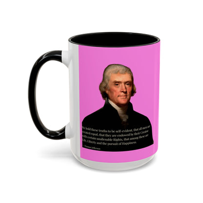 We hold these truths to be self-evident Pink Accent Mug by theGreenDragonTavern.shop