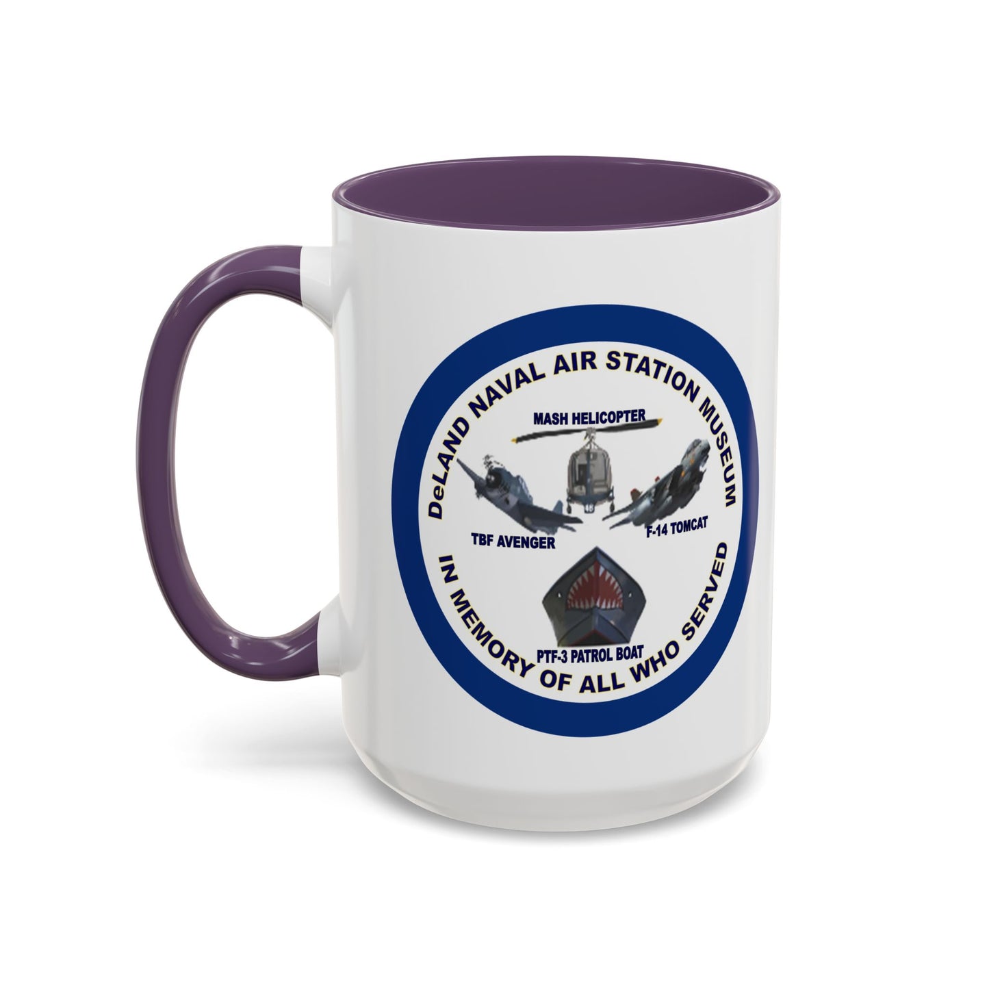 DNASM Student Art Navy Frame White Accent Mug by theGreenDragonTavern.shop