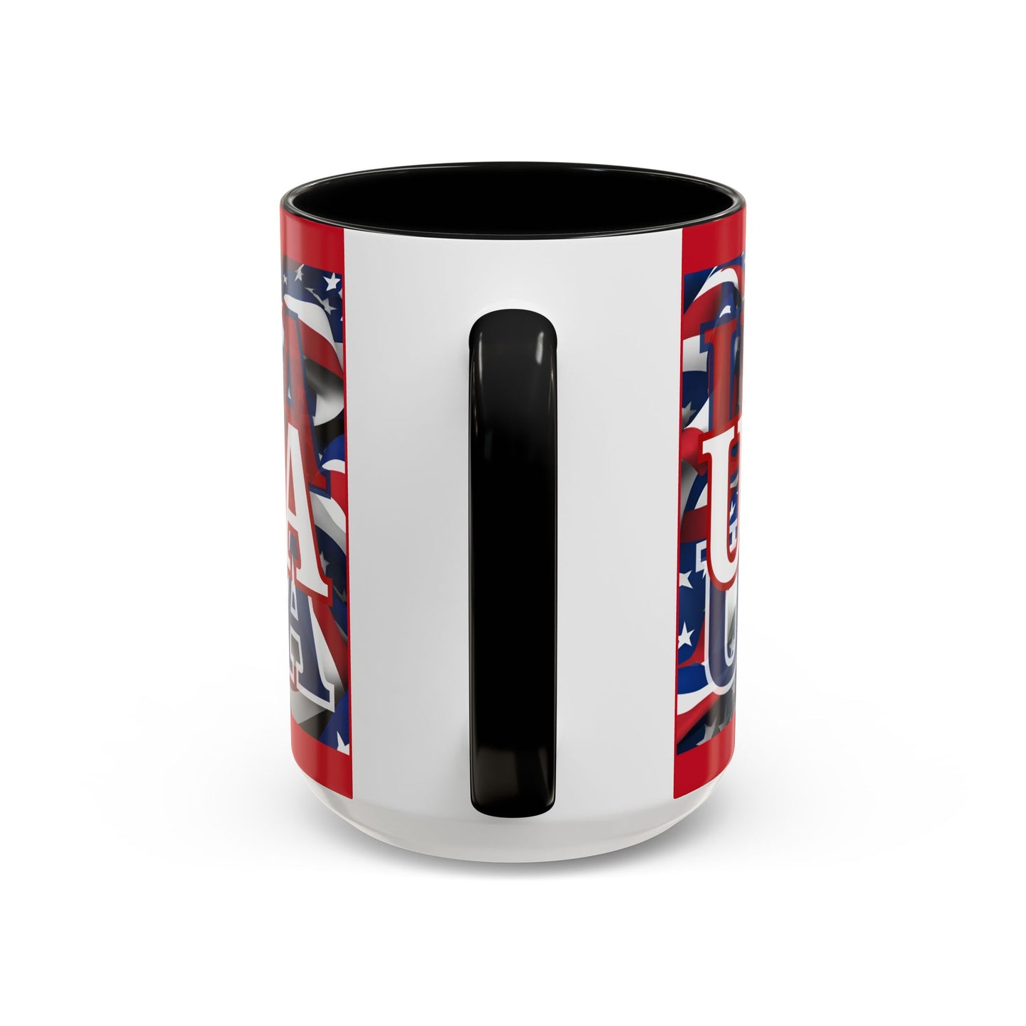 USA White font Center Patriot Red Accent Mug by theGreenDragonTavern.shop