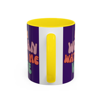 I Am Woman Watch Me Vote Dark Purple Accent Mug by theGreenDragonTavern.shop
