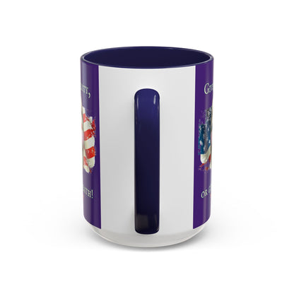 Vendetta, "Give me liberty, or give me death!" Purple Accent Mug by theGreenDragonTavern.shop