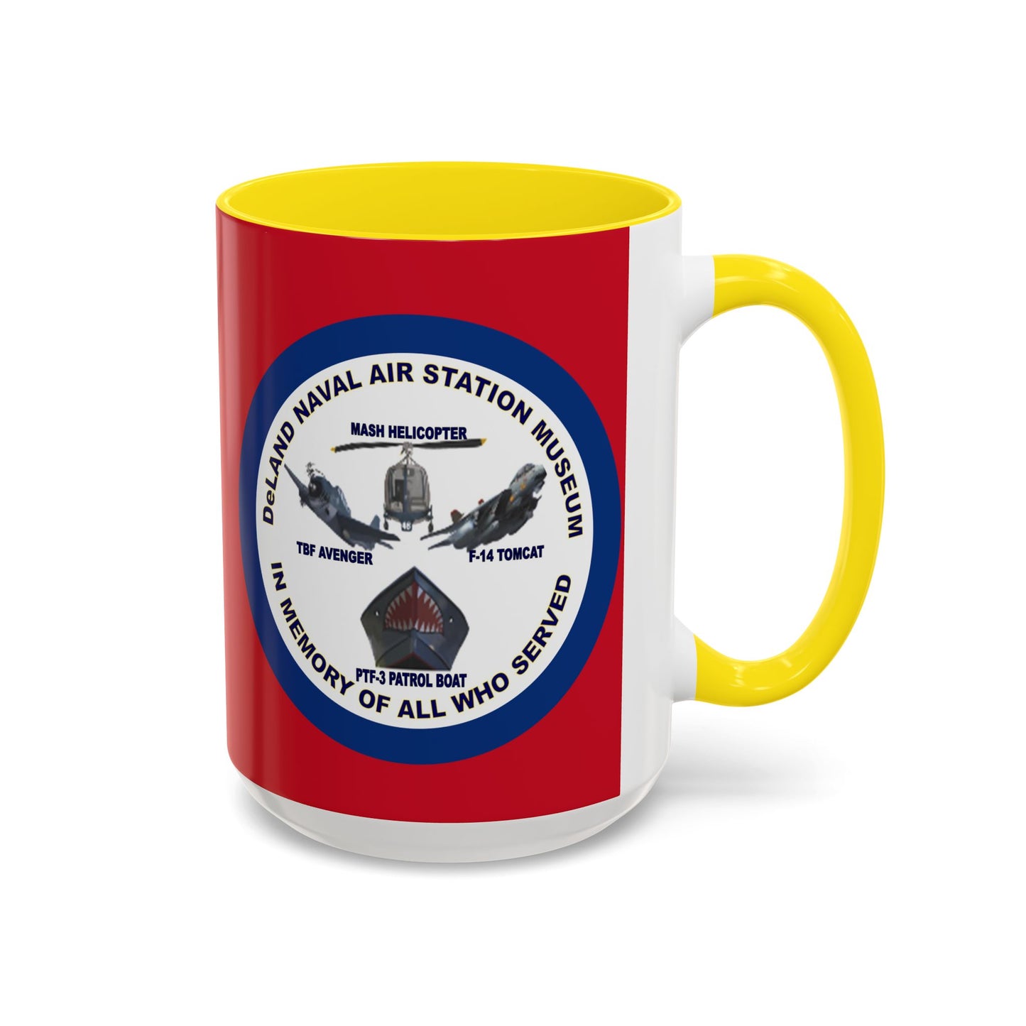 DNASM 2-sided, Founding & Student Art w/Navy Ring Red Accent Mug by theGreenDragonTavern.shop