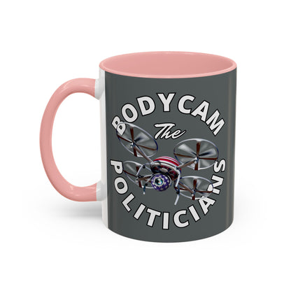 Bodycam the Politicians Drone Grey Accent Mug by theGreenDragonTavern.shop