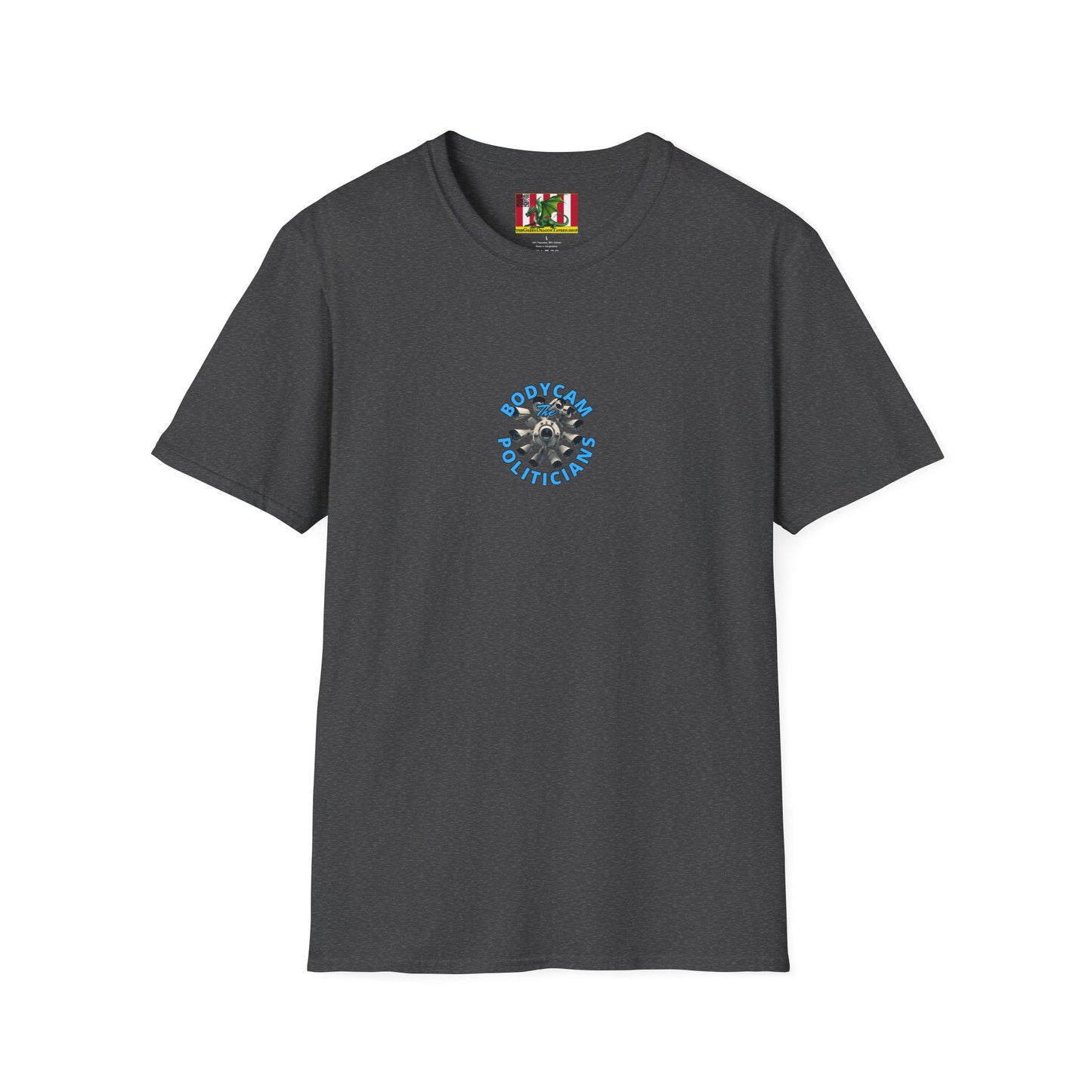 2-sided, Bodycam the Politicians Cameras Dark colors Unisex T-Shirt by theGreenDragonTavern.shop