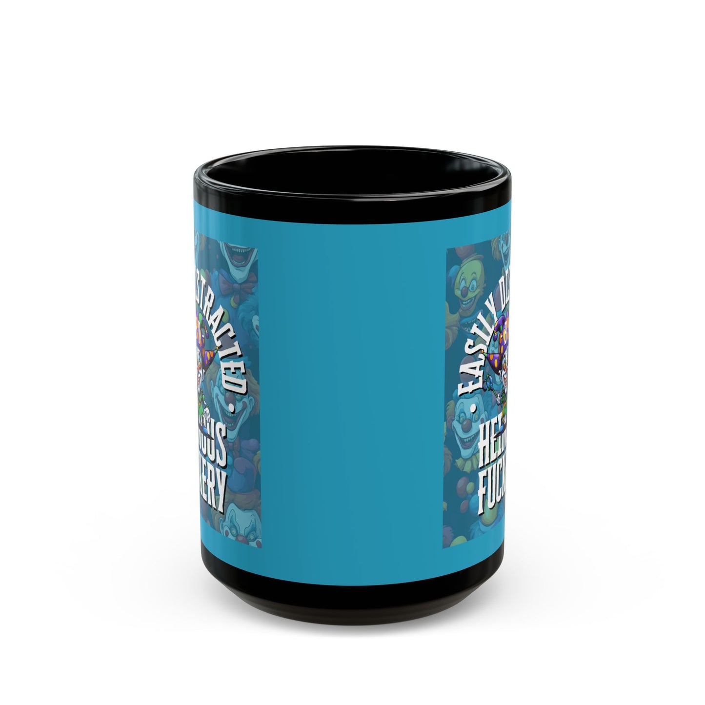 Easily Distracted by Heinous Fuckery Little Jinx Turquoise Mug by theGreenDragonTavern.shop