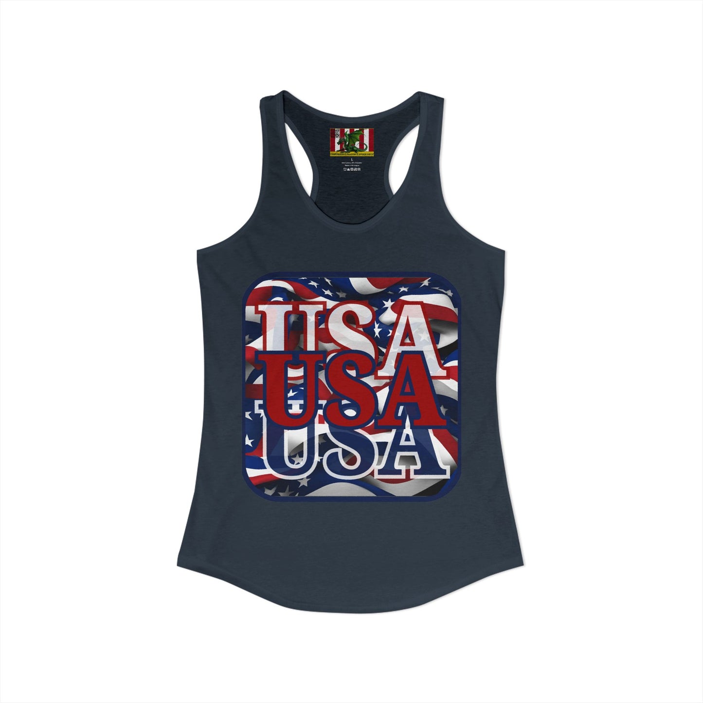 RED White and Blue USA Patriot Women's Racerback Tank Top by theGreenDragonTavern.shop