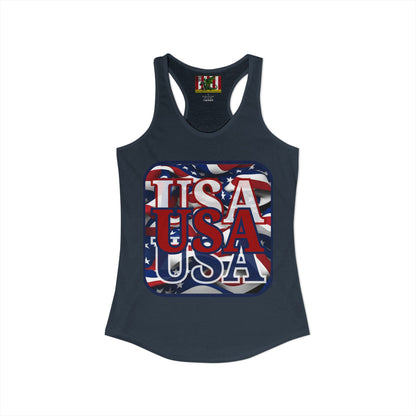 RED White and Blue USA Patriot Women's Racerback Tank Top by theGreenDragonTavern.shop
