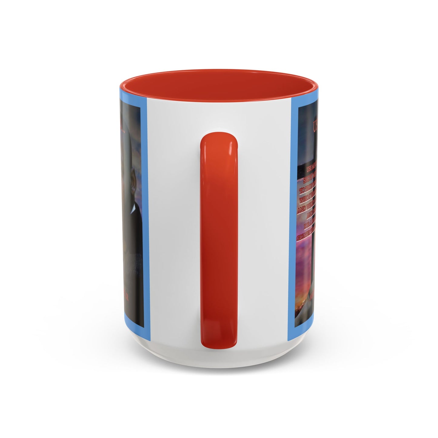 Use Me God, MLK Jr Blue Accent Mug by theGreenDragonTavern.shop