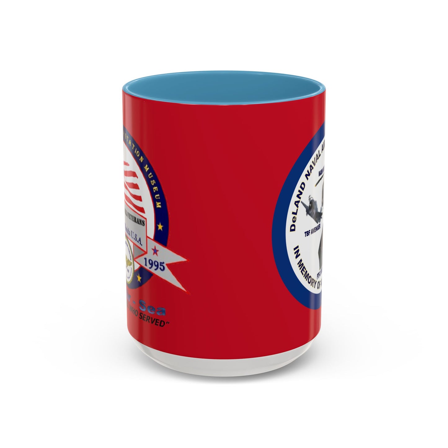 DNASM 2-sided, Founding & Student Art w/Navy Ring Red Accent Mug by theGreenDragonTavern.shop