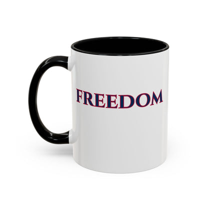 Freedom, White Accent Mug by theGreenDragonTavern.shop