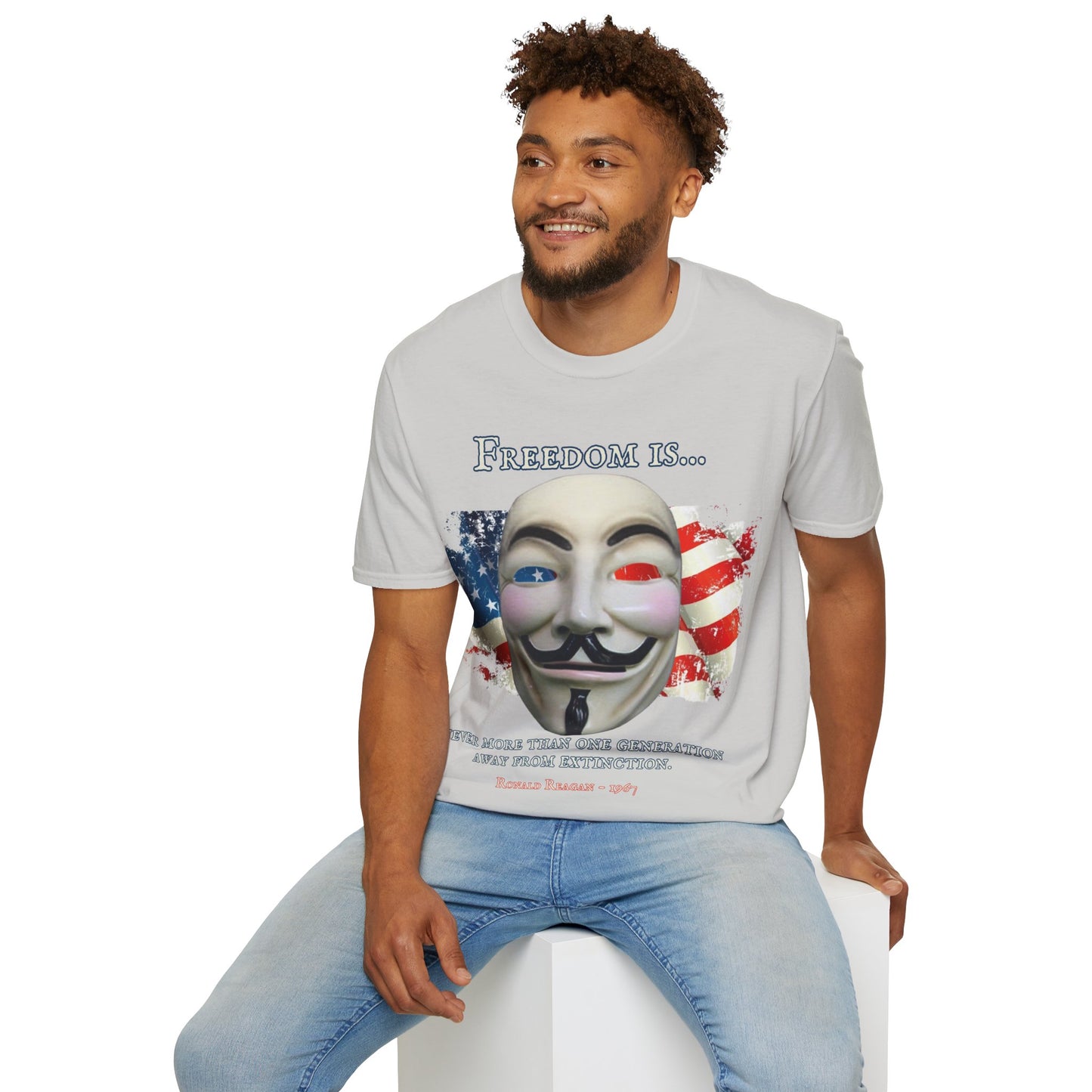 Ronald Reagan Freedom Vendetta Light colors Unisex T-Shirt by theGreenDragonTavern.shop