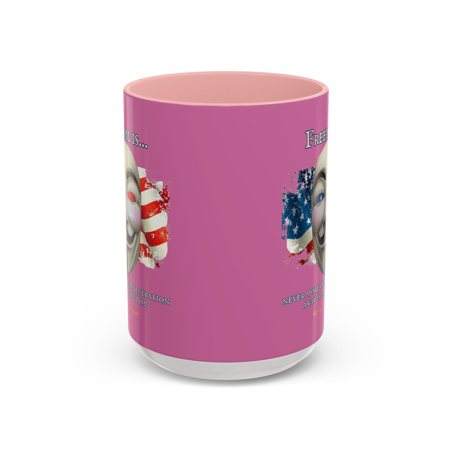 Ronald Reagan Freedom Vendetta Pink Accent Mug by theGreenDragonTavern.shop